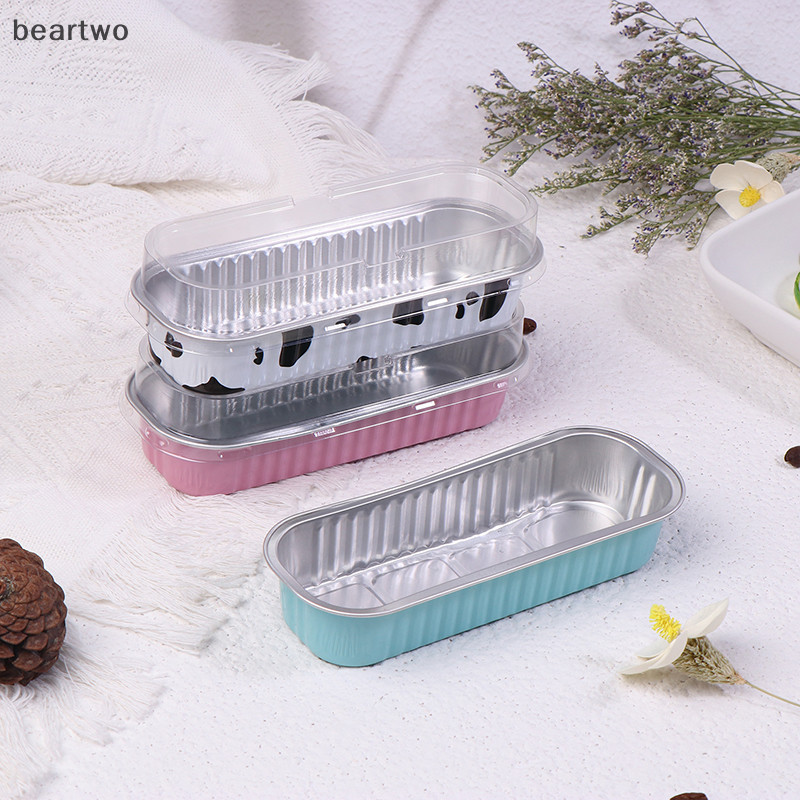 < Beartwo > 10 Cái Chảo Loaf Có / Không Nắp 6.8OZ Hình Chữ Nhật Lá Nhôm Nướng Chảo Có Thể Tái Sử Dụng Đẹp Muffin Tins Hộp Đựng Bánh Mì