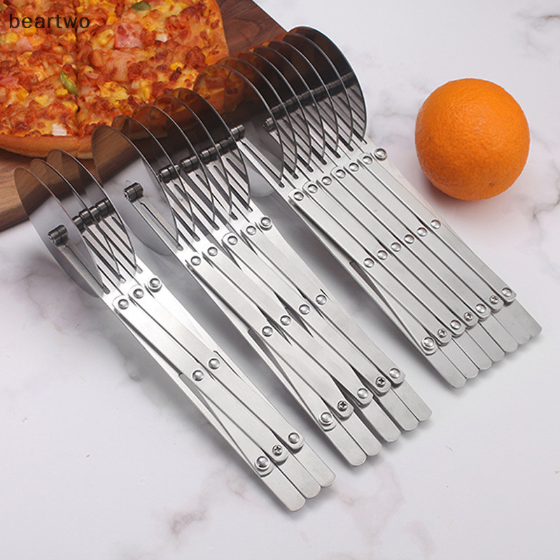 < Beartwo > 3 / 5 / 7 Bánh Xe Cắt Bột Chia Bột Linh Hoạt Lưỡi Lăn Bánh Pizza Bánh Ngọt Peeler Dụng Cụ Chảo Nướng Bằng Thép Không Gỉ Đẹp