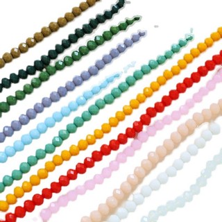 8mm màu Macaron mặt cắt hạt phẳng thủy tinh pha lê kết cườm tự làm trang sức thủ công Vòng tay Vòng Cổ Phụ Kiện Bông tai