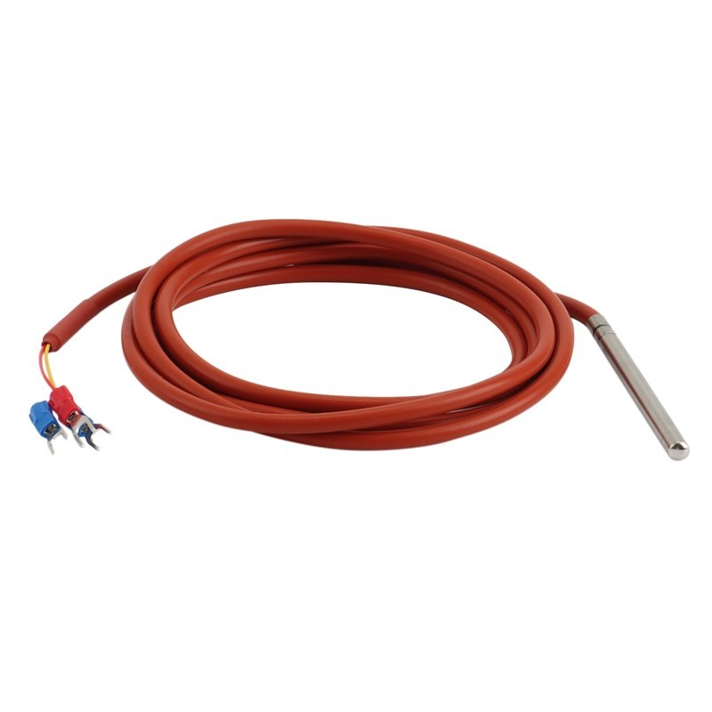 Pt100 RTD Cảm Biến Nhiệt Độ 6mmx80mm Class B 2M Gel Silicon Dây Phủ Bạch Kim Kháng Pt 100 Thép Không Gỉ