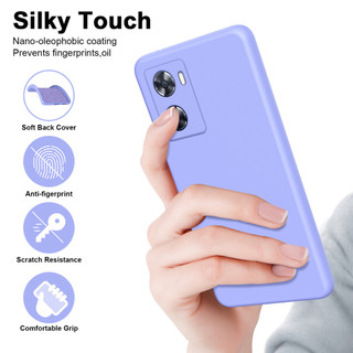 Dành Cho OPPO A57 A57s A57e A77 A77s 4G Ốp Lưng Silicon Lỏng Nâng Cấp Với Viền Vuông Bảo Vệ Camera Mềm Chống Trầy Xước Lớp Lót Microfiber Chống Sốc Mỏng