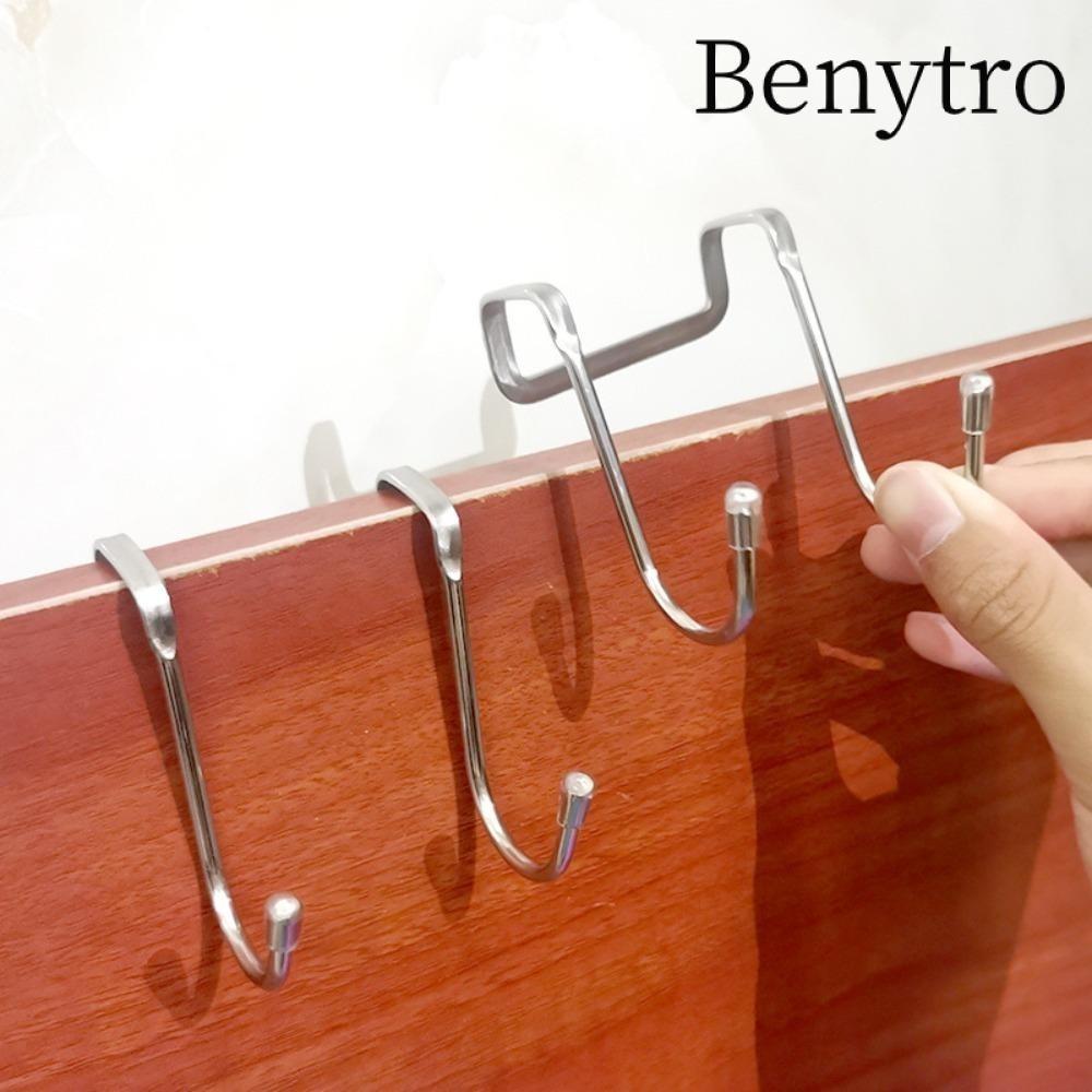 Benytro Móc tủ ngăn kéo trên cửa, Giá đỡ móc hình chữ S hình tròn treo hình tròn, Giá đỡ móc treo miễn phí bằng thép không gỉ 304 cửa Khăn / Túi vải / Đồ lặt vặt
