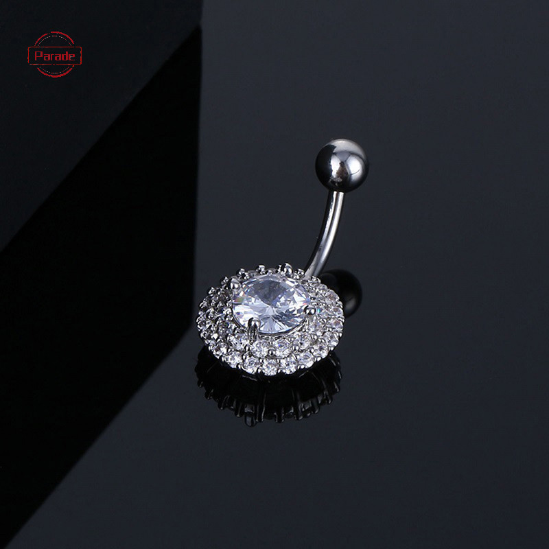Cuộc diễu hành Dainsty Rối Bụng Nút Nhẫn Thép không gỉ Rốn Zircon Hoa Rốn Rốn Nhẫn Trang Sức Cơ Thể Gợi Cảm VN