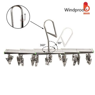 Móc chùm inox 35 kẹp không gỉ, siêu bền, móc phơi đồ cho bé