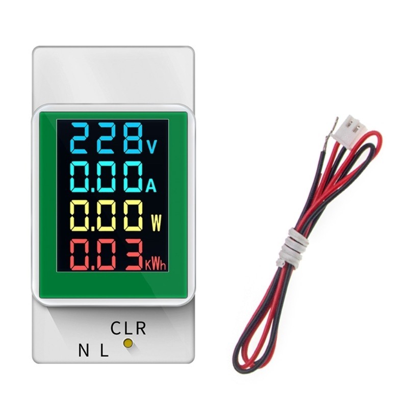 Máy đo năng lượng một pha kỹ thuật số Bộ đếm điện AC50-300Volt 100A Đồng hồ đo điện