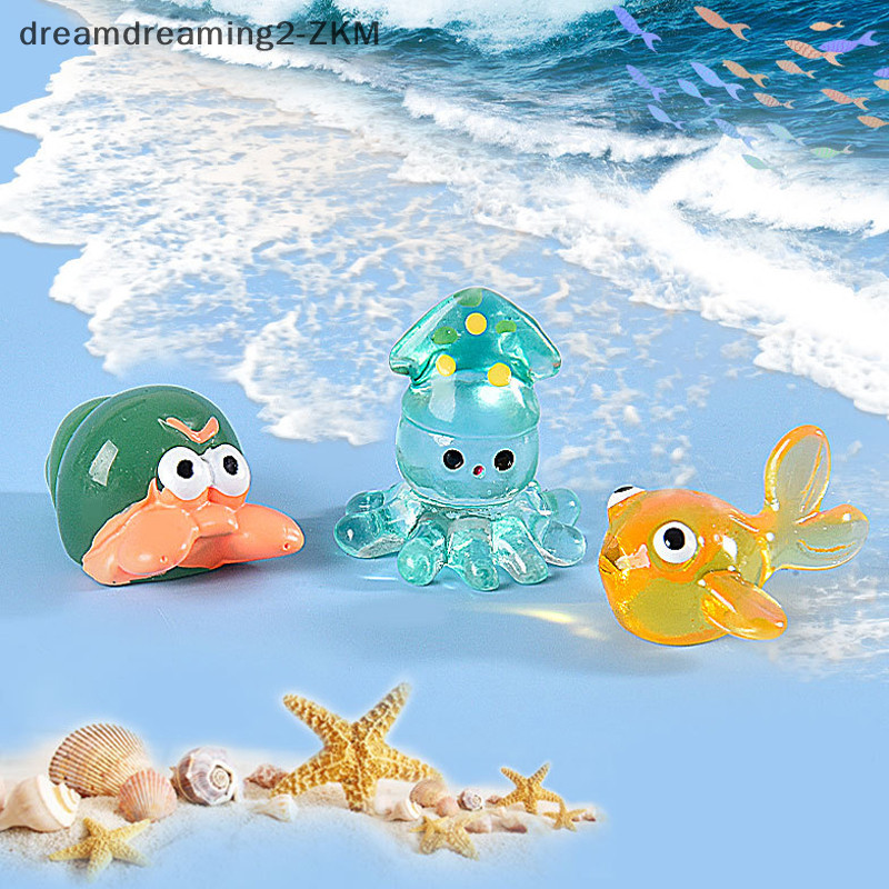 [dreamdreaming] Động vật biển bằng nhựa phát sáng trong bóng tối Đồ trang trí thu nhỏ cho phụ kiện nhà búp bê trong vườn cá [zkm]