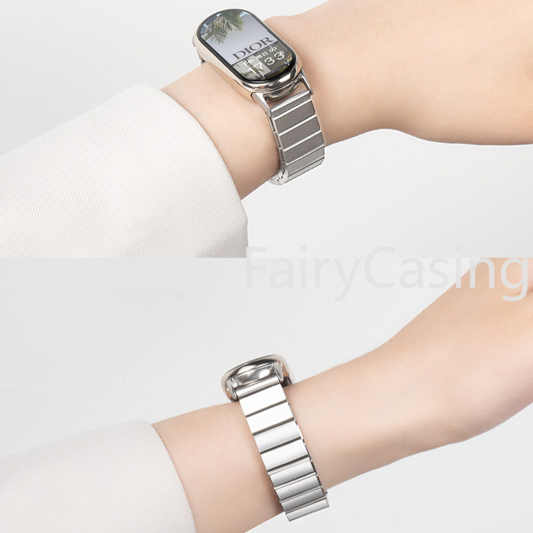 Dây đeo bằng thép không gỉ mỏng cho Xiaomi Mi Band 10 9 8 Vòng đeo tay Phụ kiện thay thế cho dây đeo đồng hồ kim loại Miband 8 / 9