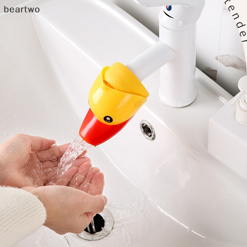 < Beartwo > Vòi rửa tay cho trẻ em Bộ mở rộng vòi mở rộng vịt Hoạt hình cho bé Tay mở rộng Máy bắn súng nước đẹp