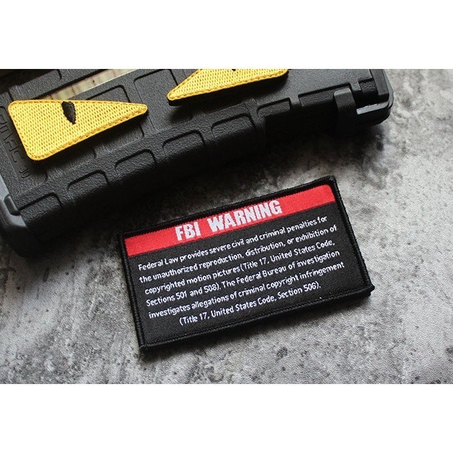 Patch_ miếng dán velcro vải cảnh báo của FBI_retro