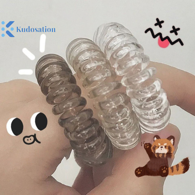 Kudosation 9 Cái / bộ Dây Buộc Tóc Nhiều Màu Sắc Đàn Hồi Nhựa Tóc Dây Cao Su Dây Điện Thoại Scrunchies Phụ Kiện Tóc Mũ nón