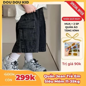 JDTH- Quần Jean Đùi Túi Hộp Cho Bé 11-34kg,Chất Denim Chính Phẩm Mềm Mại