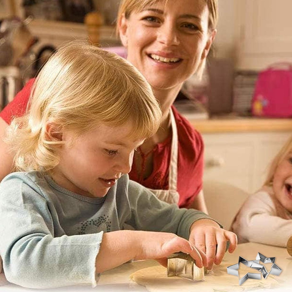 Máy Cắt Ngôi Sao Fondant Khuôn Cho Bé Tắm 5 Miếng Hình Ngôi Sao Bánh Quy Bộ Cắt Bánh Quy Thép Không Gỉ Cắt Bánh Quy jiwvn