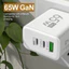 Bigdealshot 65W USB Type-C PD Sạc Điện Thoại Dành Cho Huawei Đa Năng Máy Tính Bảng Pad Du Lịch Điện Sạc Đa Cổng