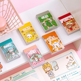 Set 50 sticker họa tiết dễ thương nhãn dán trang trí DIY sổ vở Journal, văn phong phẩm ALINE