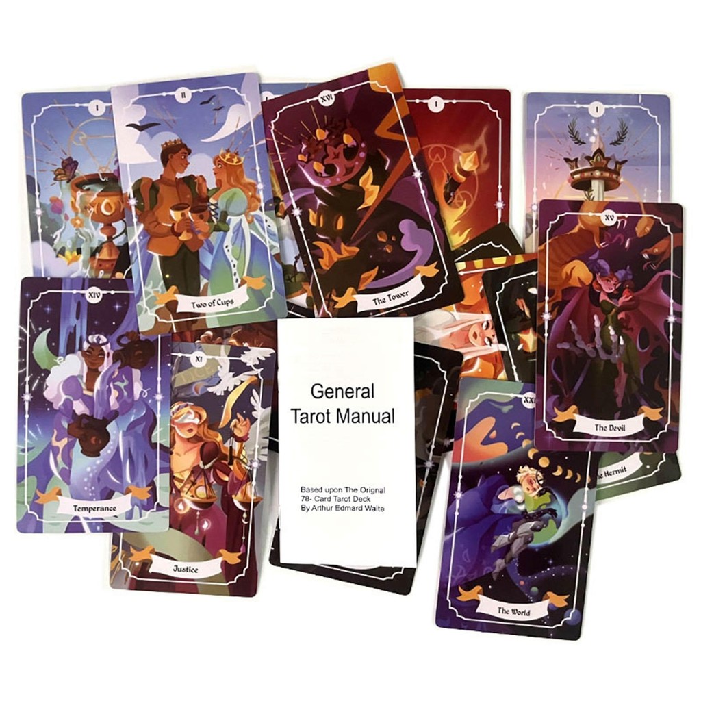 Bộ bài Tarot Witchy Magic Một bộ bài Tarot 78 lá mê hoặc được thiết kế với những bức tranh minh họa kỳ diệu và quyến rũ ewoekvn