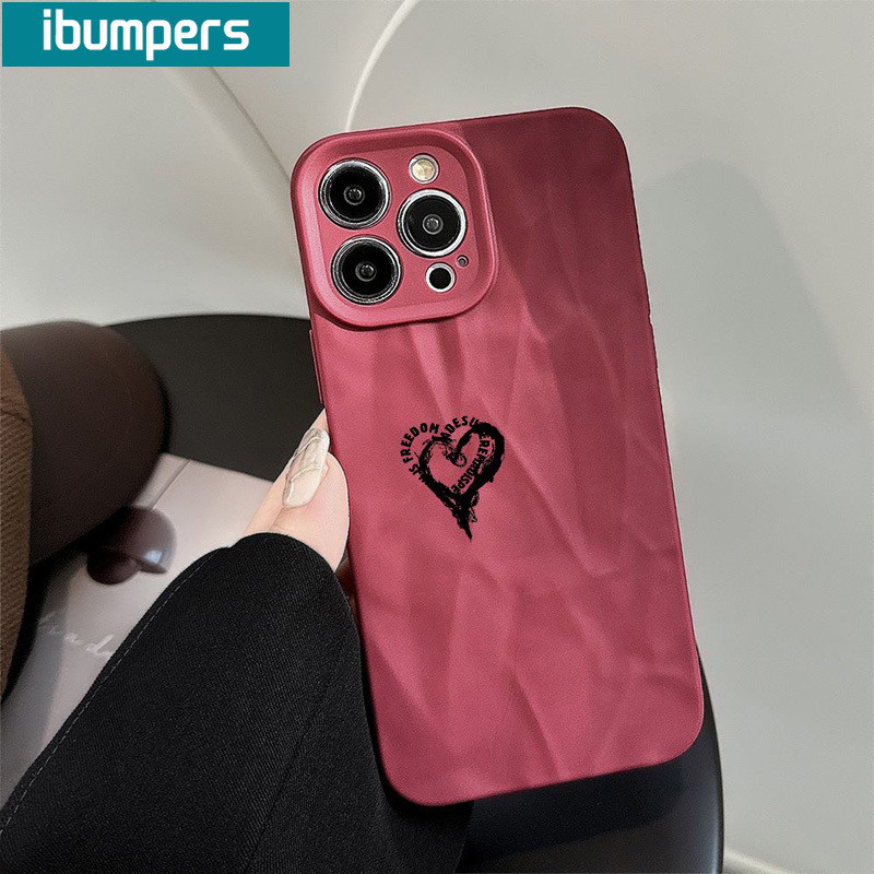 ibumpers Ốp Lưng iPhone Xinh Hàn Quốc Hình Trái Tim In Hình  Ốp Điện Thoại nhám Dày Dặn Silicon Mềm Chống Sốc Chống Bẩn Cho Iphone 15 14 12 13 11 Pro Max IP 7 8 Plus Iphon X XS XR