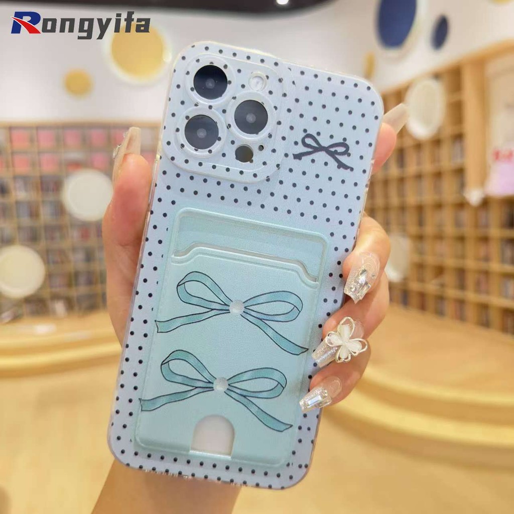 Nơ Túi Đựng Thẻ Dành Cho Samsung Galaxy M55 M54 M35 M15 M14 M23 F23 M33 M52 M53 5G M13 F13 4G M30 M31 Prime F41 M30S M21 M21S Ví Đựng Vỏ Mềm Chống Sốc Chống Rơi