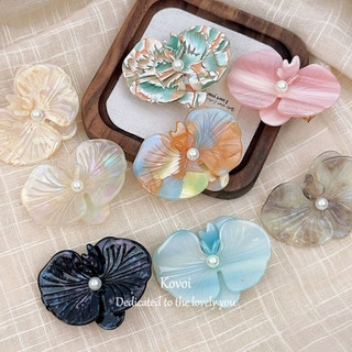 Kovoi / Phiên Bản Hàn Quốc Thanh Lịch Acetate Kết Cấu Phalaenopsis Kẹp Tóc Mỏ Vịt Kẹp Thiết Kế Niche Tinh Tế Nổ Kẹp Phụ Kiện Tóc