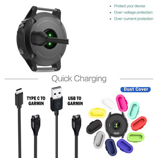Loại C / USB Đế Sạc Cáp Nguồn Sạc Cho Garmin 165 170 70 245 255 265 570 970 / 935 945 965 / Venu 4 4s 3 3s SQ 2 / Vivoactive 6 5 Vỏ Bụi Cắm