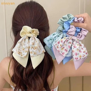 Siyuyan Họa Tiết Hoa Nơ Co Giãn Tóc Nữ Dây Buộc Tóc Nữ Thanh Lịch Ruy Băng Cao Su Mũ Bé Gái Nữ Phụ Kiện Tóc VN