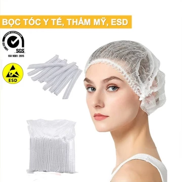 [HCM] Mũ chùm đầu y tế ( 100 cái/ túi) nón còn sâu chùm đầu, mũ y tế, chất liệu giầy dặn,dùng cho y tế, Spa -GL602