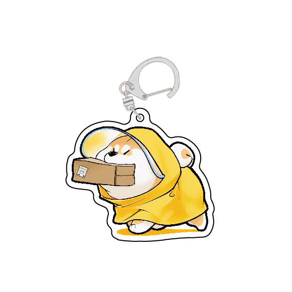 Corgi Shiba Inu Móc Chìa Khóa Con Chó Con Búp Bê DIY Hoạt Hình Dễ Thương 2 Mặt Acrylic Móc Khóa Học Mặt Dây Chuyền