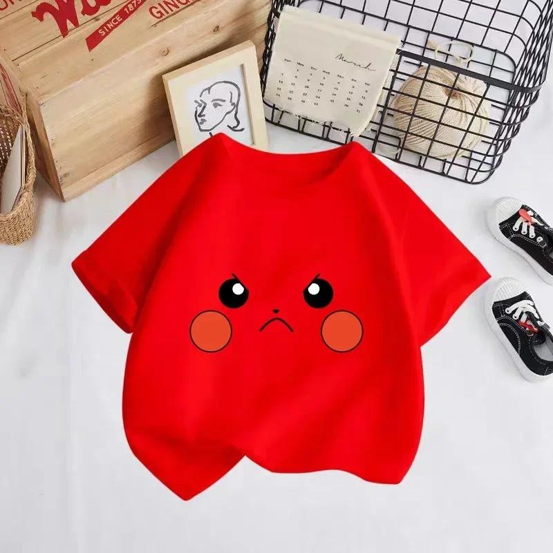 Áo thun trẻ em Pokemon Pikachu dễ thương mùa hè tay ngắn in hình ngộ nghĩnh cho bé trai và bé gái Áo thun trẻ em