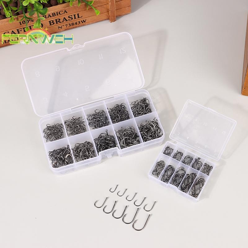[Fernweh] Bộ 100-500 Móc Câu Cá Thép Carbon Cao Thép Gai Sắc Nét Móc Câu Đá Thiết Bị Câu Cá Phụ Kiện Dụng Cụ [MỚI]