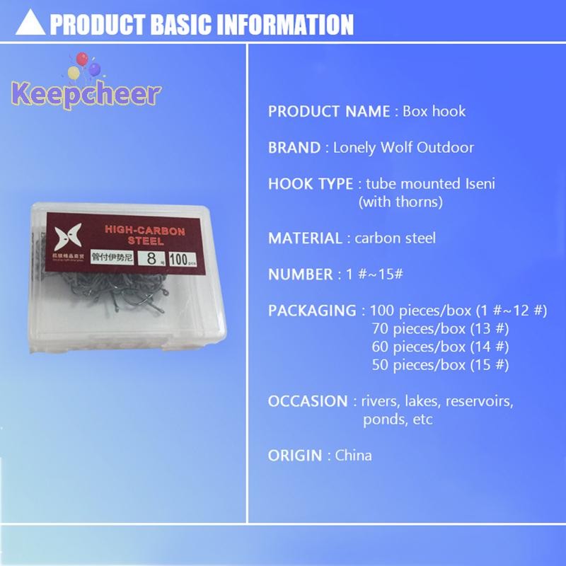 [Keepcheer] 1 Hộp Móc Câu Cá Vòng Tròn Thép Carbon Cao Cấp Nước Ngọt Fishhook Lỗ Cá Chép Mạnh Mẽ Giải Quyết Cá Chất Lượng Cao [Mới]