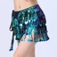 Pealike Sequins Viền Váy 4 Tầng Tua Rua Khăn Hông Dây Xích Thắt Lưng Cho Bụng Nhảy Mặc