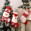 Tất trang trí Giáng sinh GIÁ RẺ, Tất Giáng sinh màu đỏ Tất dệt kim, Ông già Noel dễ thương Người tuyết Nai sừng tấm Túi quà tặng trẻ em Trang trí nhà cửa Phụ kiện treo