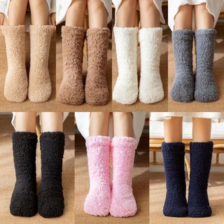 Tất giữ nhiệt dày DANBY, Tất sàn dày lông thú sang trọng, Dép ngủ lông cừu mềm mại chống trượt Tất mùa đông