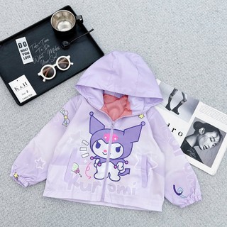 10-25kg Áo gió kuromi tím KH hàng 2 lớp cho bé gái