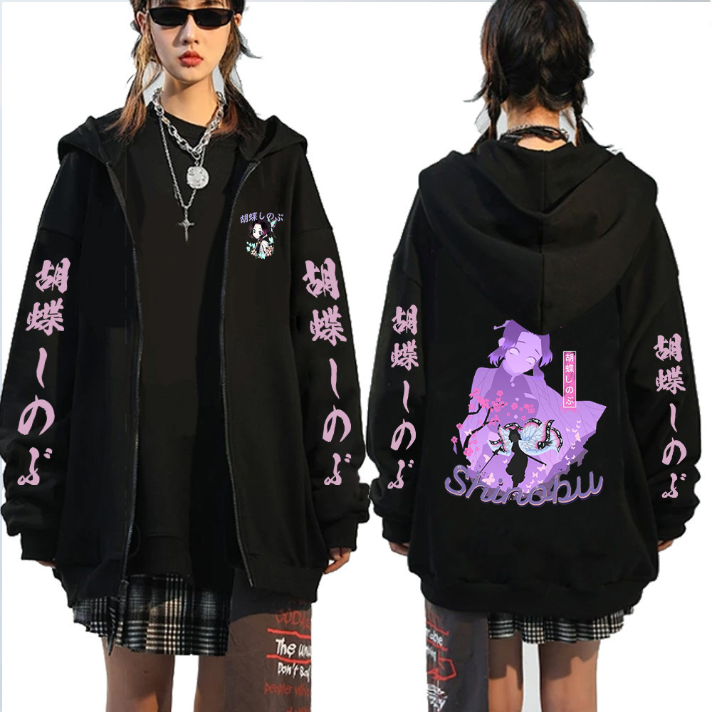Demon Slayer Kimetsu No Yaiba Kanroji Mitsuri Anime Áo Khoác Zip Up Áo Cho Nữ Thời Trang