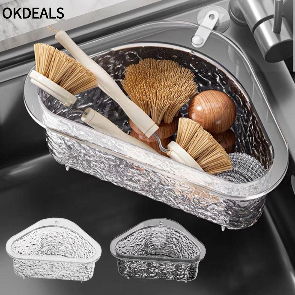 Okdeals Giỏ thoát nước bồn rửa, Đồ dùng nhà bếp tam giác Kệ lưu trữ bộ ...