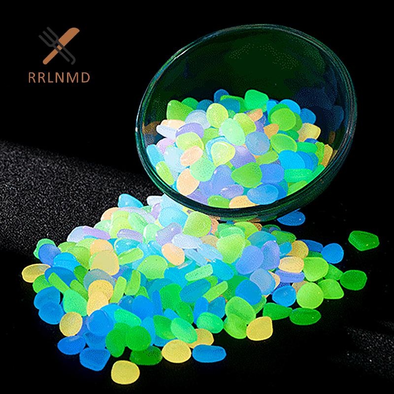 Rrlnmd > 100 Viên Đá Dạ Quang Sân Vườn Phát Sáng Trong Bóng Tối Trang Trí Sỏi Phụ Kiện MỚI