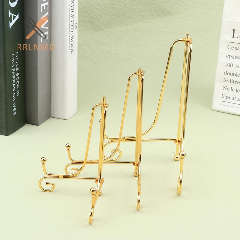 Rrlnmd > Đế trưng bày bằng sắt vàng Thủ công Giá đỡ sách ảnh Bát bệt Khung đĩa Giá đỡ tấm ảnh Trang trí lưu trữ MỚI