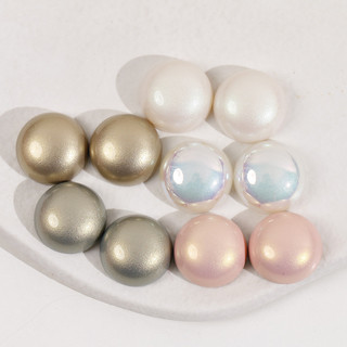 18mm ngọc trai mờ Acrylic Nửa Viên vá Bông tai kẹp tóc điện thoại di động DIY phụ kiện vật liệu bán buôn