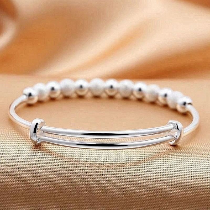 Bạc 925 Cao Cấp Hạt Vòng Tay Lắc Tay Dễ Thương Cho Nữ Trang Sức Dự Tiệc Thời Trang Có Thể Điều Chỉnh