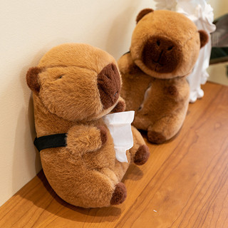 Sáng Tạo Sang Trọng Capybara Hộp Khăn Giấy Hoạt Hình Dễ Thương Búp Bê Di Động Hộp Bảo Quản Hộ Gia Đình Để Bàn Lưu Trữ Xe Chiết Xuất Hộp