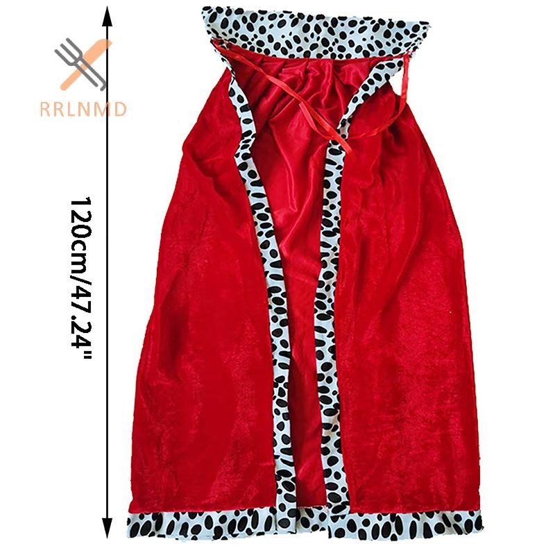 Rrlnmd Trẻ Em Vua Hoàng Đế Halloween Trang Phục Đỏ Áo Choàng Vua Hoàng Tử Áo Vương Miện Trẻ Em Sinh Nhật Cosplay Đạo Cụ Phụ Kiện MỚI