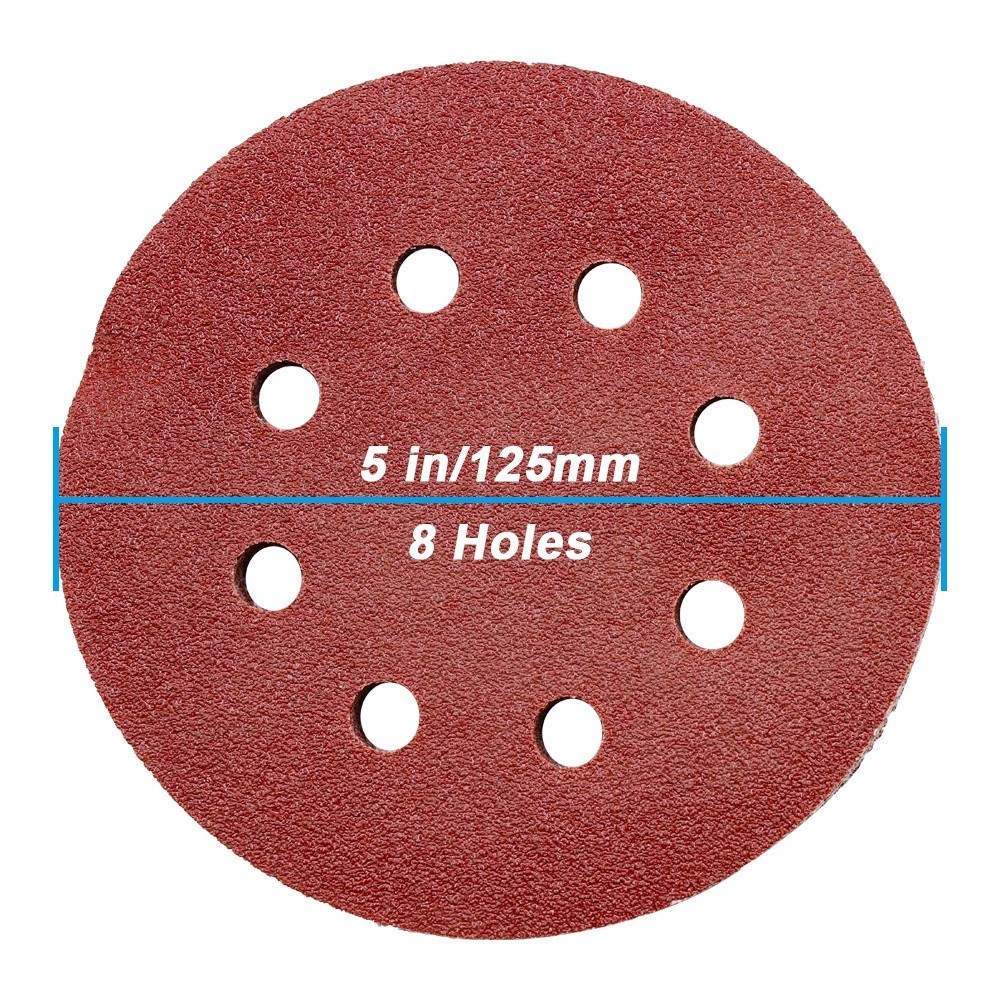 Combo 10 Giấy Nhám Tròn Dán Máy Mài Đường Kính 125mm, Giấy Nhám Lỗ Đánh Bóng Epoxy Resin, Xả Nhám Sơn Xe FE123