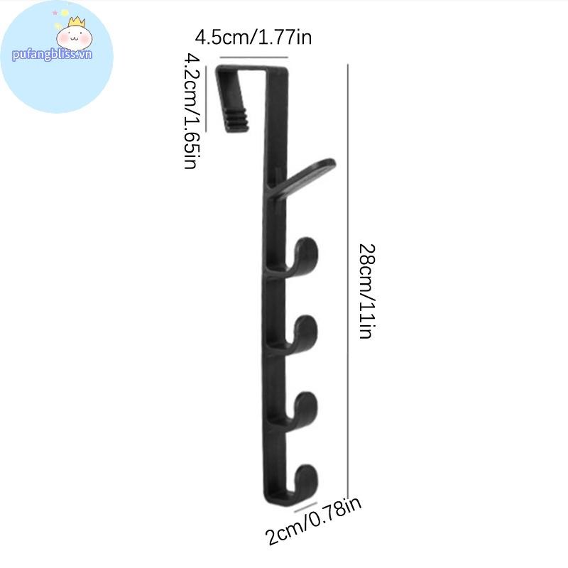Pufangbliss Fivesegment Móc Cửa Túi Khăn Tóc Liền Mạch Giá Đỡ Nhà Phòng Ngủ Tổ Chức Bảo Quản Nhựa Màu Nguyên Chất Giá VN