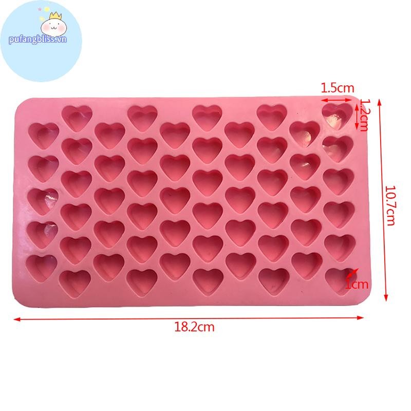 Pufangbliss Khuôn Trái Tim Khay Silicon DIY Chocolate Fondant Khuôn 3D Bánh Ngọt VN
