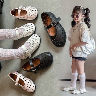 Giày Nữ Thoáng Khí Mùa Hè Mới Phong Cách Hàn Quốc Thanh Lịch Cổ Tích Phong Cách Rỗng Giày Đơn Nữ Đế Bằng SlipOn Mary Jane Giày