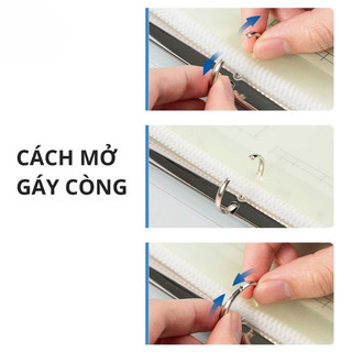Bìa Sổ Còng Đựng Tài Liệu A4 A5 A6 Kèm Túi Zip Chống Nước Giúp Lưu Trữ Hồ Sơ Giấy Tờ Quan Trọng