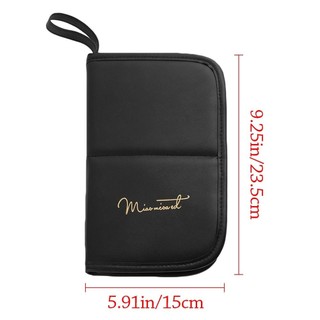 Túi đựng cọ trang điểm PURECOTTON0, Nhà vệ sinh mỹ phẩm chống thấm nước dung tích lớn, Da PU bền 20 lỗ Dụng cụ làm đẹp Túi đựng