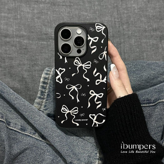 ibumpers Ốp Điện Thoại iPhone Hàn Quốc Charming Nơ Họa Tiết Ruy Băng Cho IPhone 16 15 14 12 13 11 Pro Max IP 7 8 Plus X XS XR Ốp Lưng Mỏng Silicon Mềm Da Họa Tiết