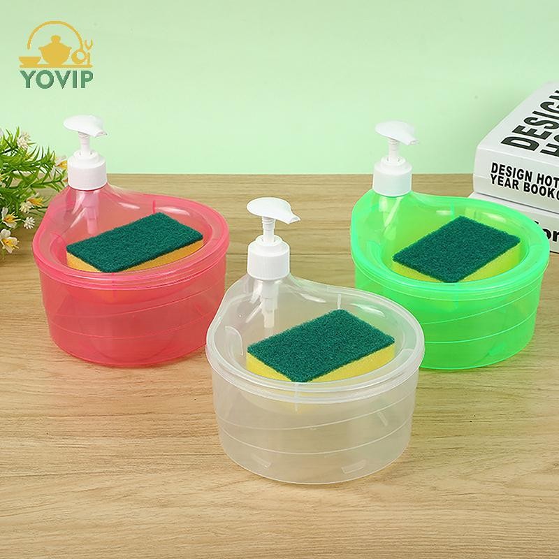 Hộp đựng xà phòng YOVIP và giá đỡ máy chà sàn Hộp đựng nước rửa chén đa chức năng 1000ml Hộp đựng xà phòng rửa chén thủ công VN