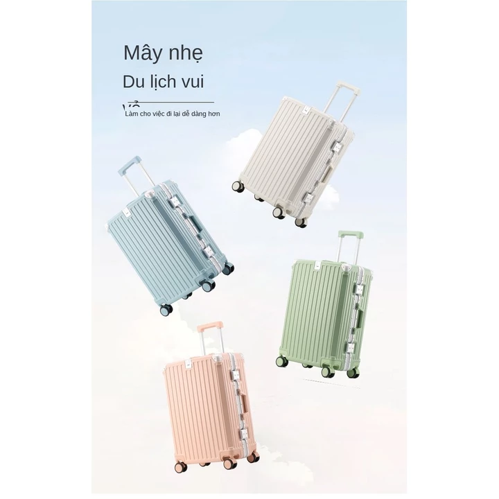 Valy du lịch đẹp thời trang Vali khung nhôm Valy kéo 360 độ Vali mật khẩu Va li du lịch bền chắc Bánh xe xoay êm ru – 3